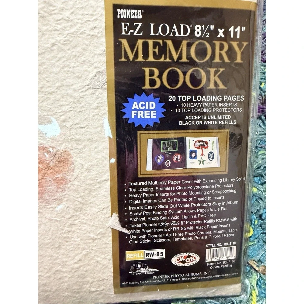 PIONEER EZ LOAD Top Load 8-1/2x11 Photo Memory Book Scrapbook NEW Textured Cover